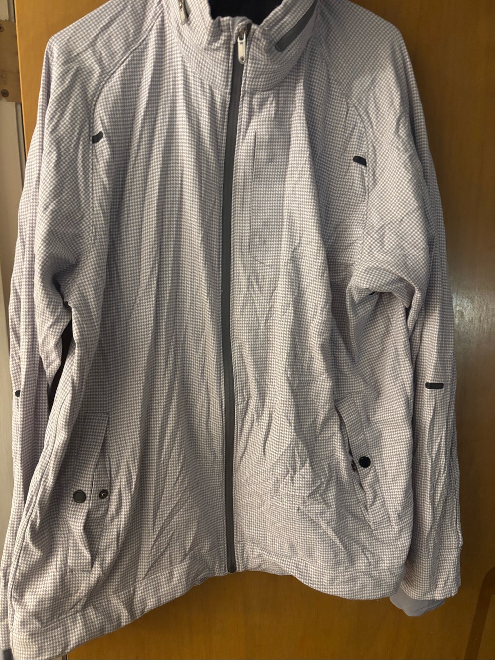 Lululemon Light Gray and white Checked Men’s Zip-Front Jacket